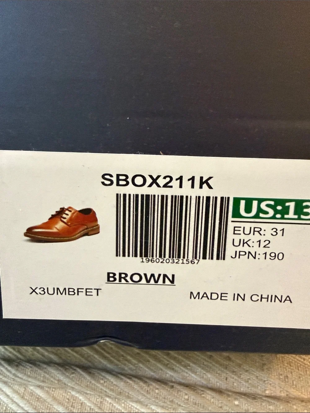 Boys Cognac Leather Derby Shoes